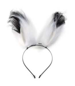 Fox Ears Headband/Hairclips - Black/White
