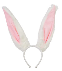 Tall Rabbit Ears Headband - White/Pink