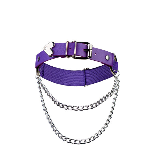 Purple Leg Garter with Buckle/Heart/Chain