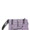 Banned Apparel - Twice The Action Tartan Messenger Hand Bag - Lilac - Image 4