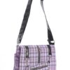 Banned Apparel - Twice The Action Tartan Messenger Hand Bag - Lilac - Image 3