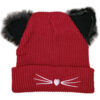 Dark Red Beanie - Cat Ears - Image 2