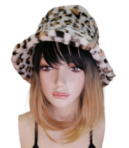 Pale Leopard Fluffy Bucket Hat