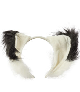 Alana Fur Ear Headband - White/Black