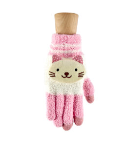 Gloves - Kitty Cat White and Pink