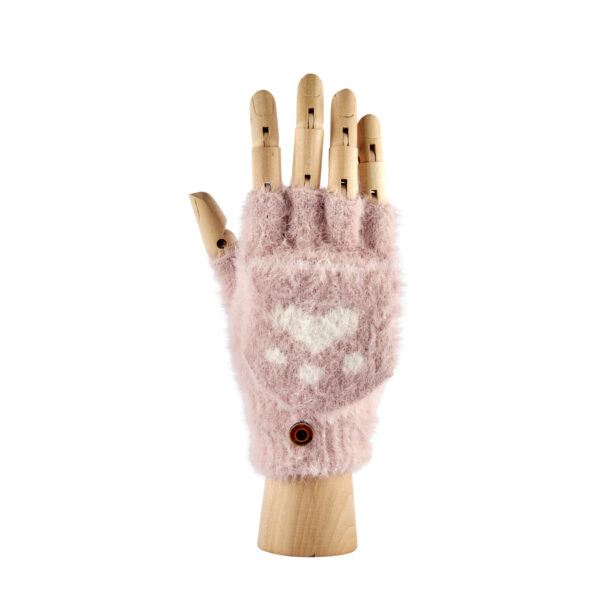 Fingerless Bunny Paw Gloves - Light Pink