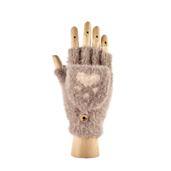 Fingerless Bunny Paw Gloves - Grey/Khaki