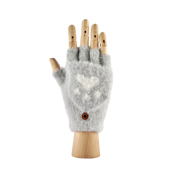 Fingerless Bunny Paw Gloves - Light Grey