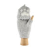 Fingerless Bunny Paw Gloves - Light Grey - Image 2