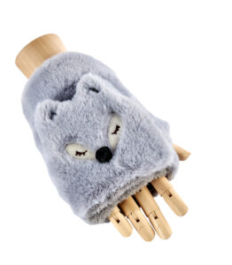 Fox Fur Gloves - Grey