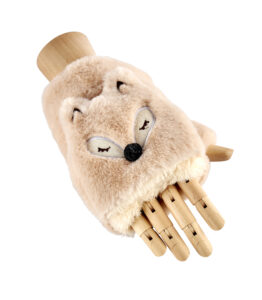 Fox Fur Gloves - Beige