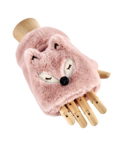 Fox Fur Gloves - Pink