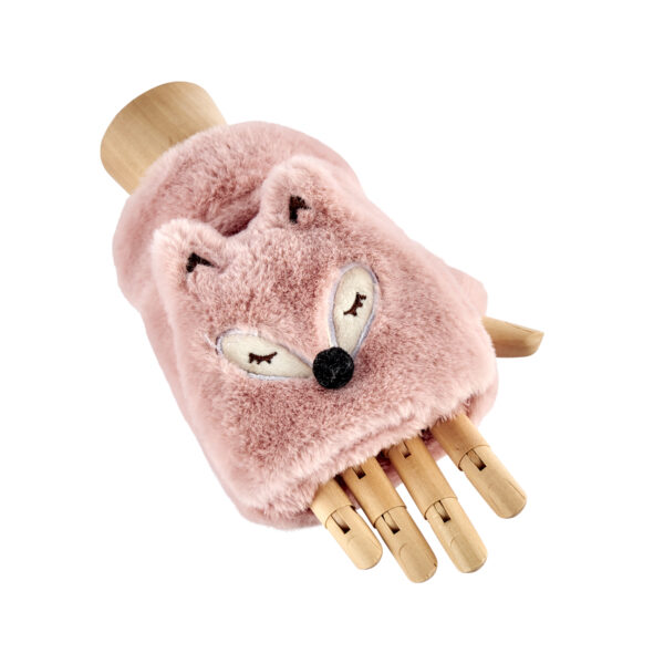 Fox Fur Gloves - Pink
