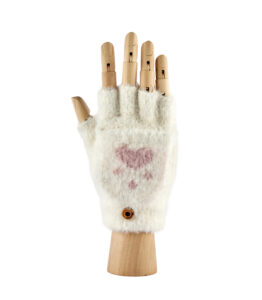 Fingerless Bunny Paw Gloves - White