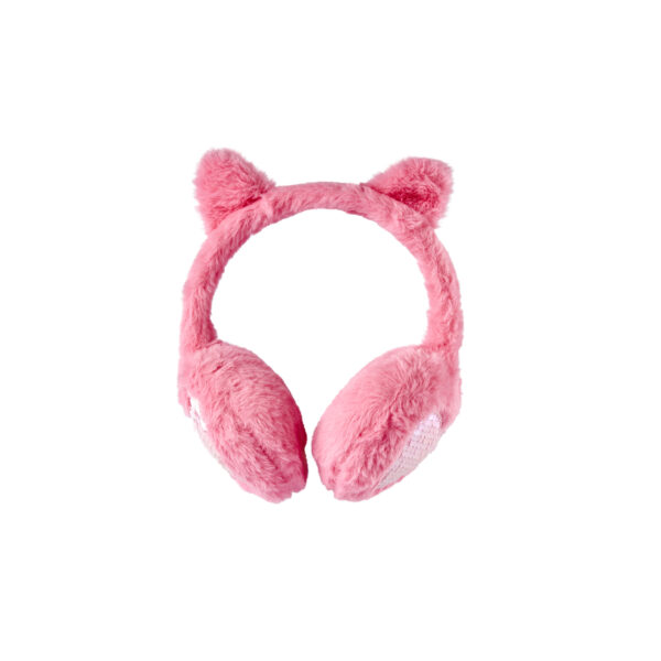 Pink Cat Earmuffs / Heart Sequins
