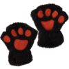 Fingerless Paw Gloves - Black/Pink