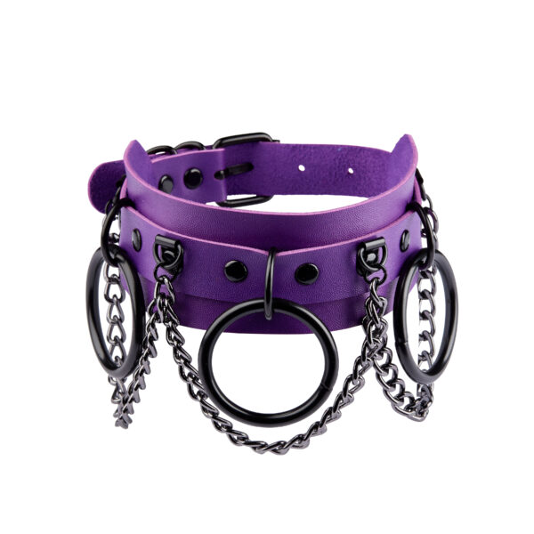 Lydia Purple Choker - Black Rings/Chains