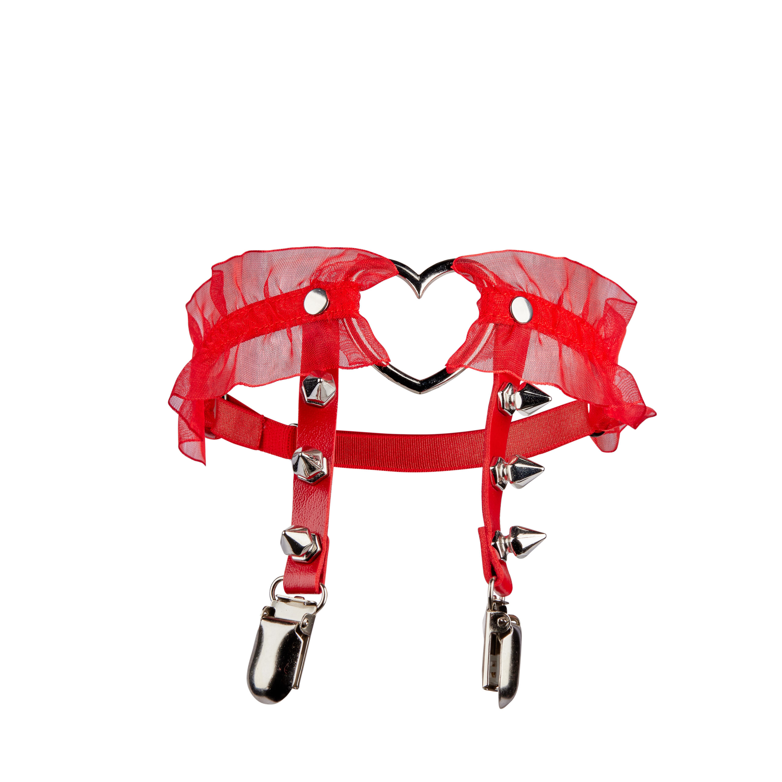 Red Lace Heart Stud Leg Garter - Cybershop Australia