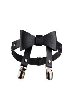 Black Leg Garter with Bow