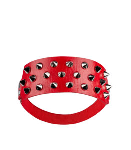 Leg Choker - Red with Silver Spikes