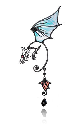 Dragon Ear Piece - Black/Blue