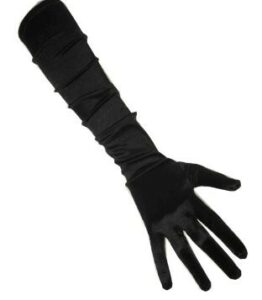 Black Satin Gloves - Over Elbow