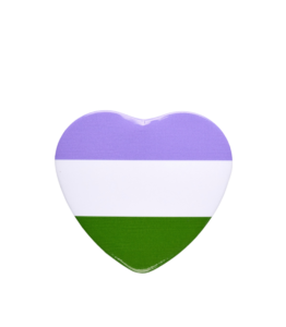 Pride Badge - Genderqueer Flag - Heart