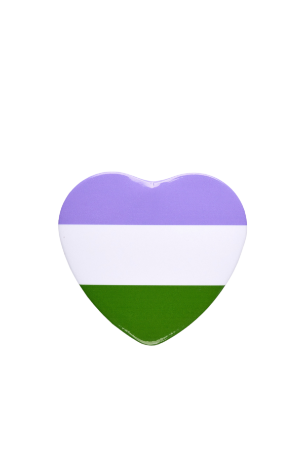 Pride Badge - Genderqueer Flag - Heart