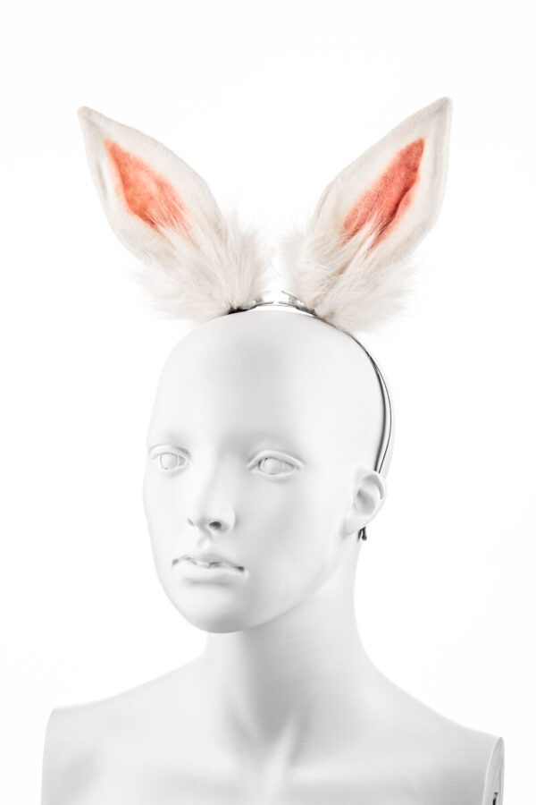 Bunny Ear Headband - Pink/White