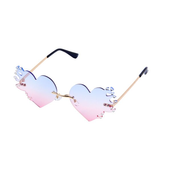 Blue/Pink Heart Flaming Glasses