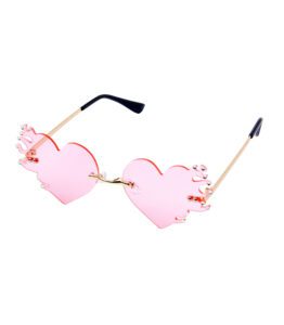 Pink Heart Flaming Glasses