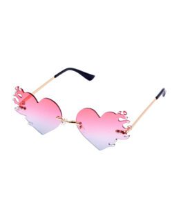Pink/Blue Heart Flaming Glasses