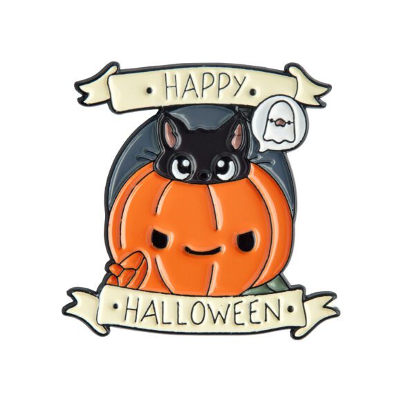 Happy Halloween Kitty Pin