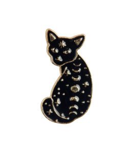 Black Cat with Moon Pin