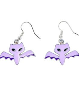 Earrings – Purple Bats