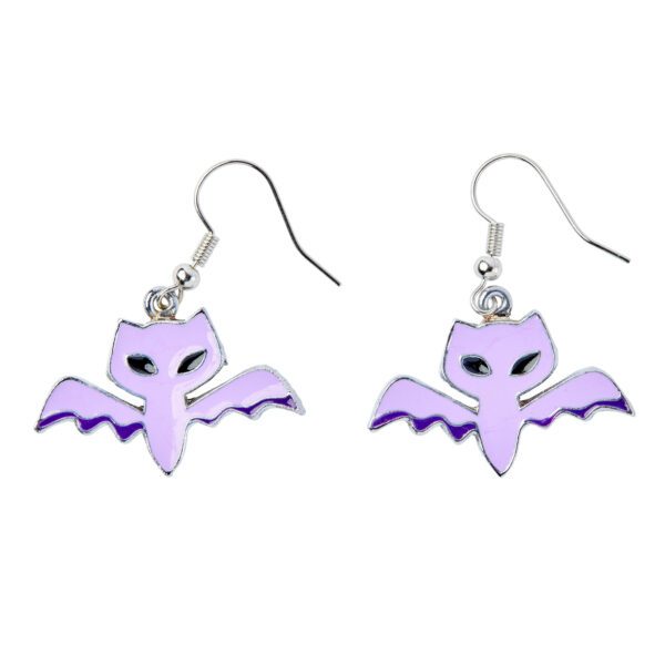 Earrings – Purple Bats