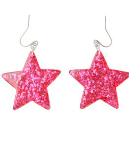 Earrings – Pink Glitter Stars
