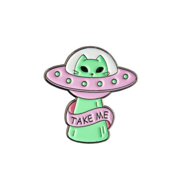 Take Me UFO Cat Pin