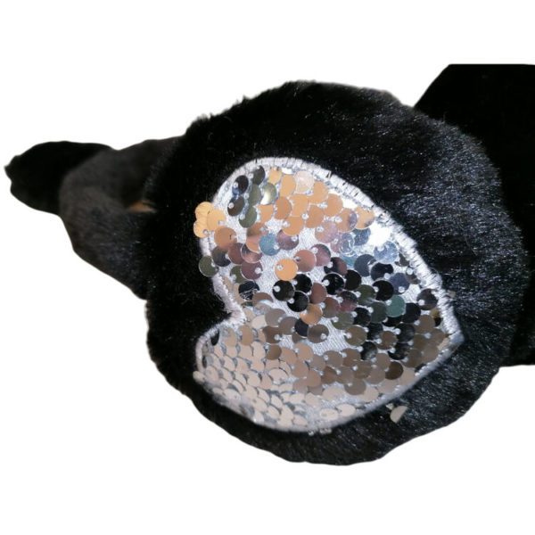 Black Cat Earmuffs / Heart Sequins
