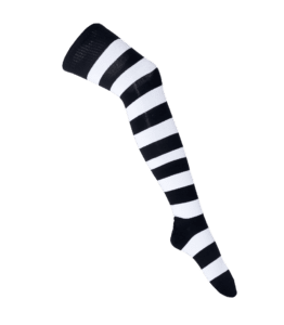 Thigh High Socks - White/Black Stripes