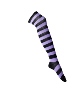 Purple/Black Striped – Over the Knee Socks