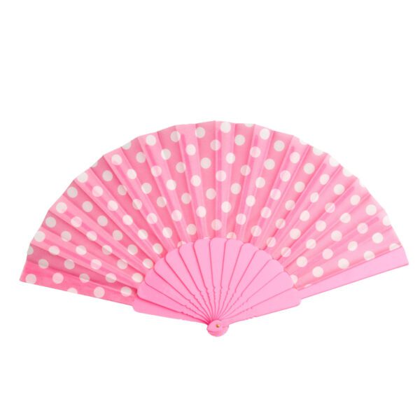 Hand Fan – Hot Pink/White Polka Dot