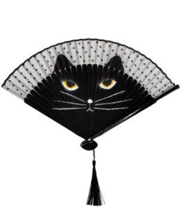 Black Cat Hand Fan