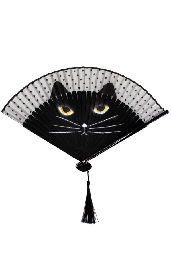 Black Cat Hand Fan