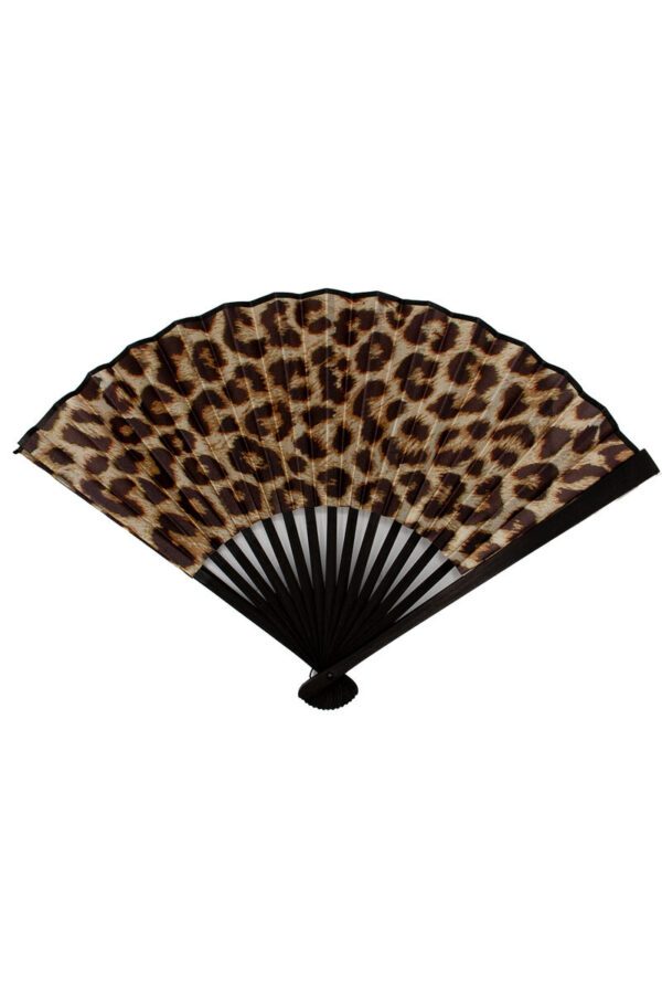 Leopard Print Hand Fan