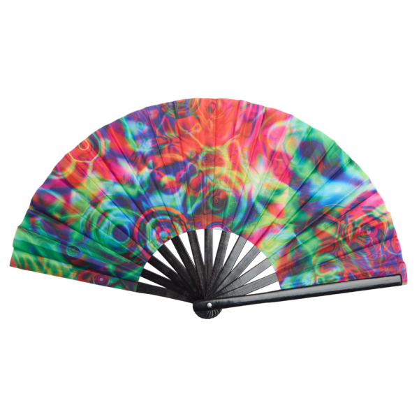 Psychedelic Rave Print Hand Fan