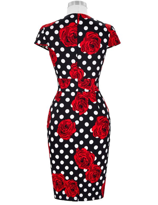 Anna Pencil Dress – Polka Dot Rose