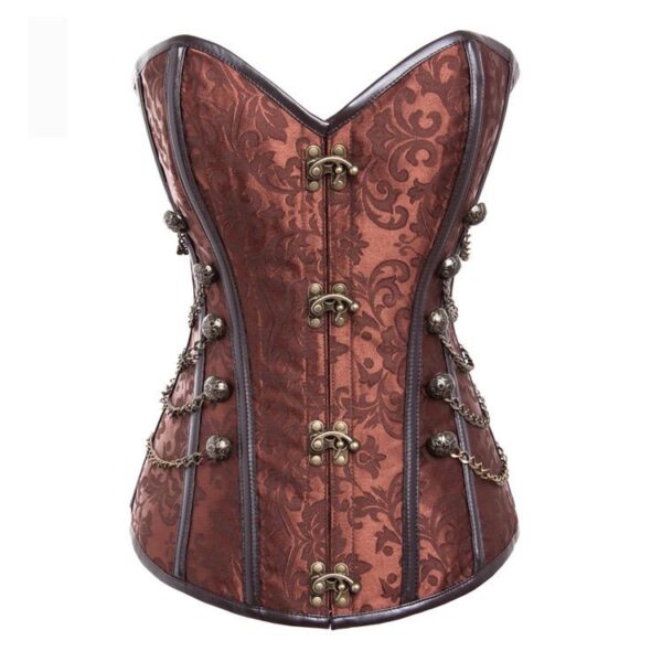 Ebony Steampunk Brown Chain/Latch Corset