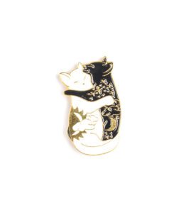 Black and White Cats Love Enamel Pin - #227