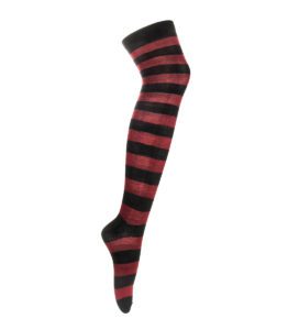 Black and Red Stripe - Over the knee socks